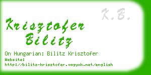 krisztofer bilitz business card